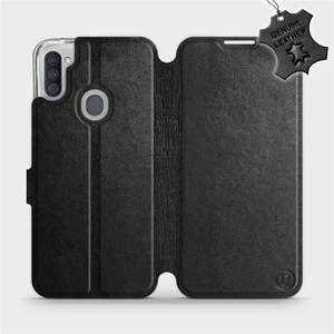 Phone Case Samsung Galaxy M11 - Design Black Leather