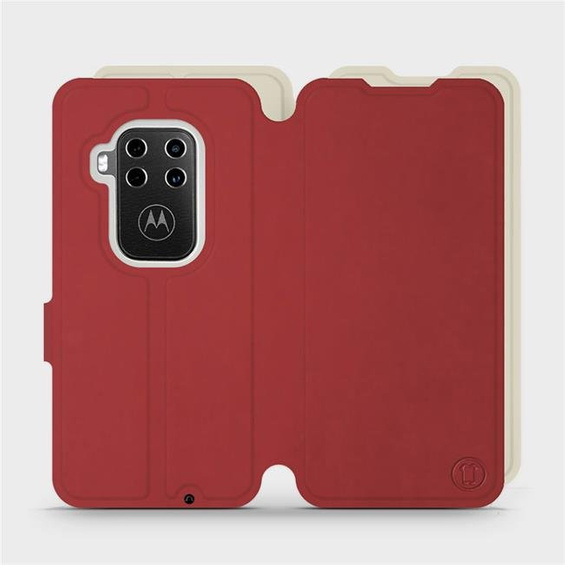 Phone Case Motorola One Zoom - Design Dark Red with Platinum