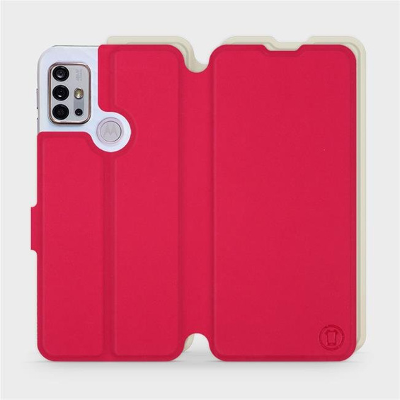 Etui Soft Touch do Motorola Moto G10 - wzór Żywa czerwień z platyną