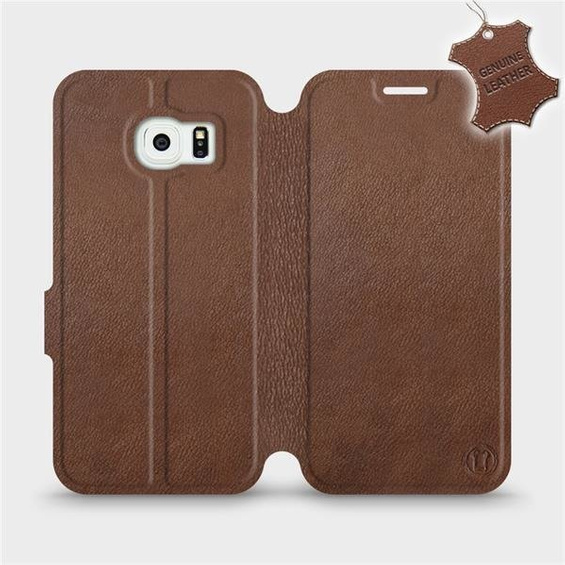 Hülle für Samsung Galaxy S6 Edge - Farbe Brown Leather