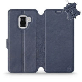 Phone Case Samsung Galaxy A8 2018 - Design Blue Leather