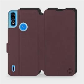 Phone Case Motorola Moto E7 Power - Design Burgundy with Black