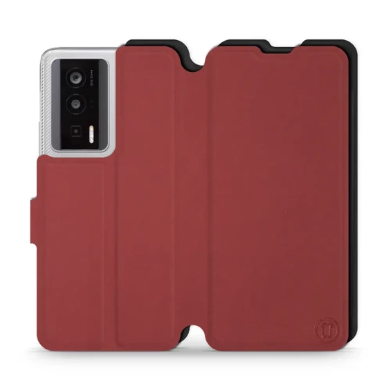 Hülle für Xiaomi POCO F5 Pro - Farbe Dunkelrot mit Schwarz