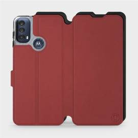 Phone Case Motorola Moto E30 - Design Dark Red with Black