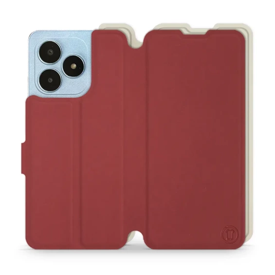 Phone Case Realme Note 50 - Design Dark Red with Platinum