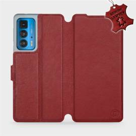 Phone Case Motorola Edge 20 Pro - Design Dark Red Leather
