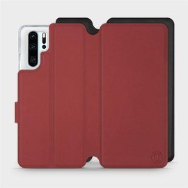 Phone Case Huawei P30 Pro - Design Dark Red with Black
