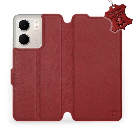 Phone Case OPPO A5x - Design Dark Red Leather