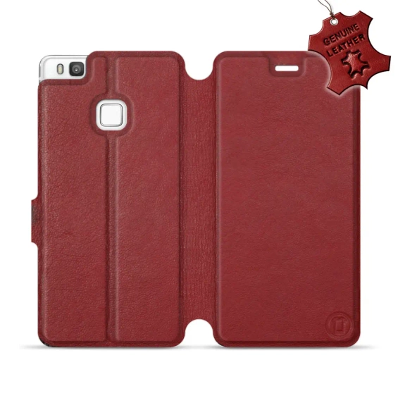 Phone Case Huawei P9 Lite - Design Dark Red Leather