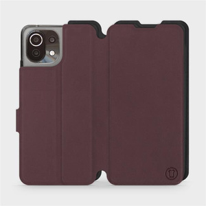 Etui Soft Touch do Xiaomi Mi 11 Lite - wzór Matowy burgund z czernią