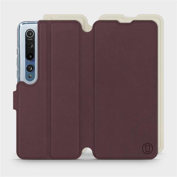 Etui Soft Touch do Xiaomi Mi 10 - wzór Matowy burgund z platyną