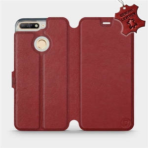 Hülle für Huawei Honor 7A - Farbe Dark Red Leather