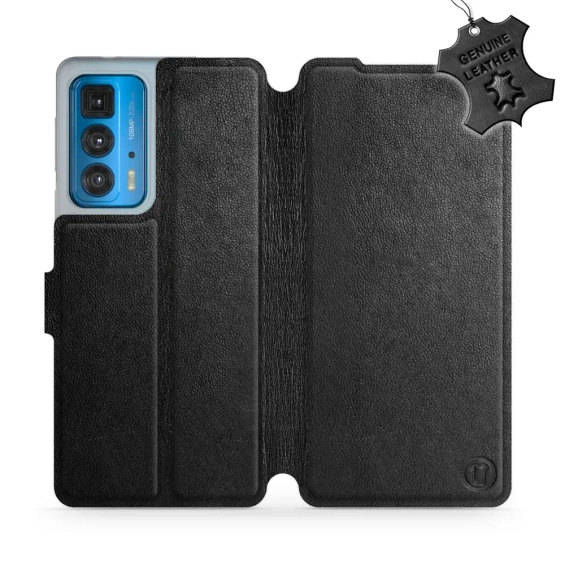 Phone Case Motorola Edge 20 Pro - Design Black Leather