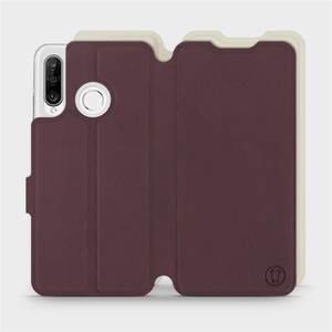 Etui Soft Touch do Huawei P30 Lite - wzór Matowy burgund z platyną