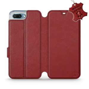 Phone Case Huawei Honor 10 - Design Dark Red Leather