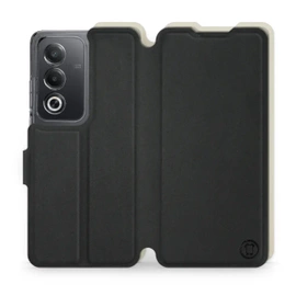 Etui Soft Touch do OPPO A80 5G - wzór Satynowa czerń z platyną