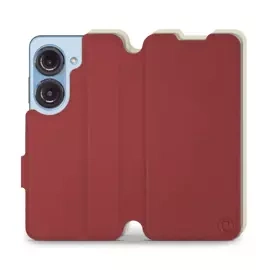 Etui Soft Touch do Asus Zenfone 10 - wzór Zachodząca czerwień z platyną