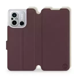 Phone Case Xiaomi Redmi 12C - Design Burgundy with Platinum