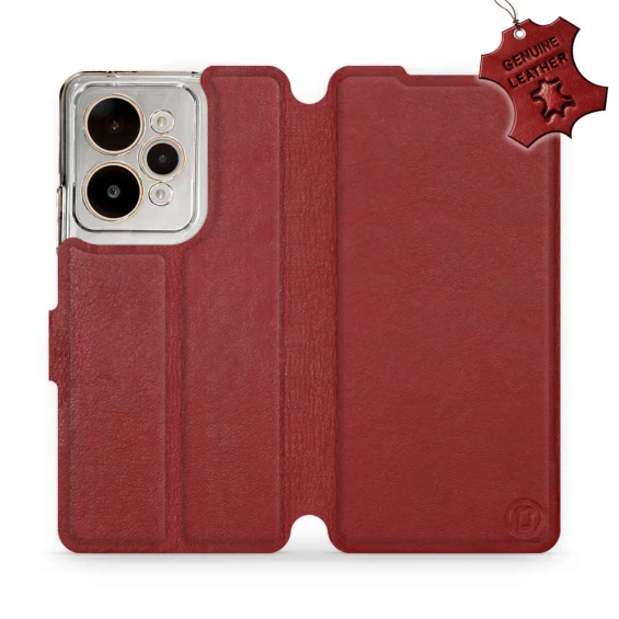 Phone Case Realme 15 Pro 5G - Design Dark Red Leather