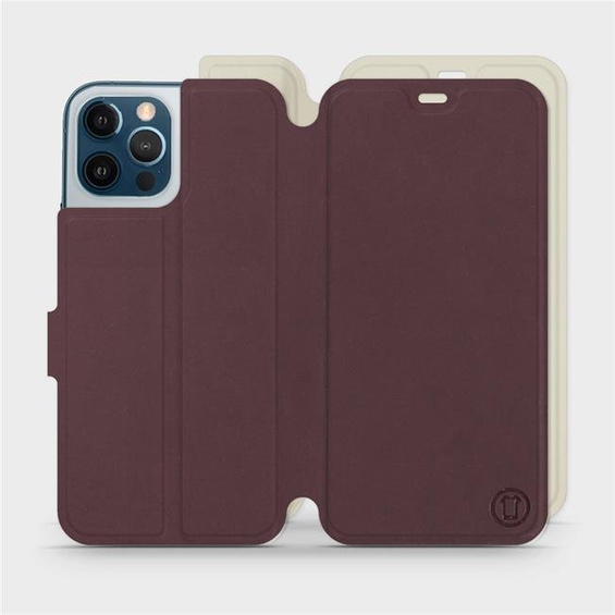 Etui Soft Touch do Apple iPhone 12 Pro Max - wzór Matowy burgund z platyną