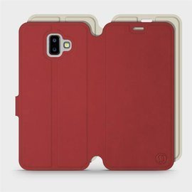 Phone Case Samsung Galaxy J6 Plus 2018 - Design Dark Red with Platinum