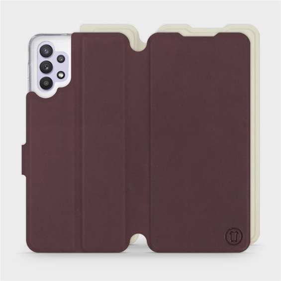 Phone Case Samsung Galaxy M32 5G - Design Burgundy with Platinum