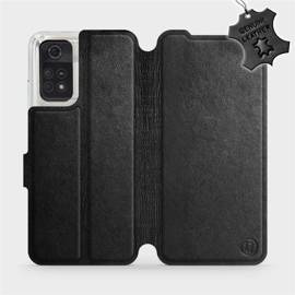 Etui ze skóry naturalnej do Xiaomi POCO M4 Pro 4G - wzór Black Leather