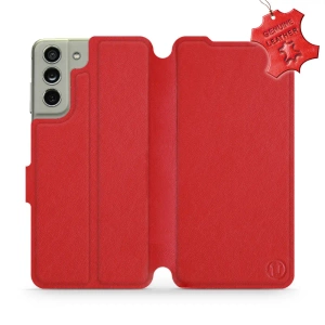 Phone Case Samsung Galaxy S21 FE - Design Red Leather