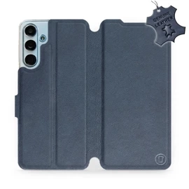 Phone Case Samsung Galaxy M55 5G - Design Blue Leather
