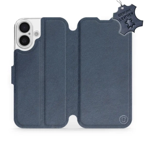 Phone Case Apple iPhone 16 - Design Blue Leather