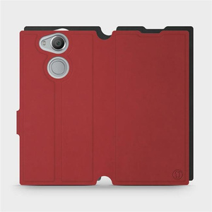 Phone Case Sony Xperia XA2 - Design Dark Red with Black