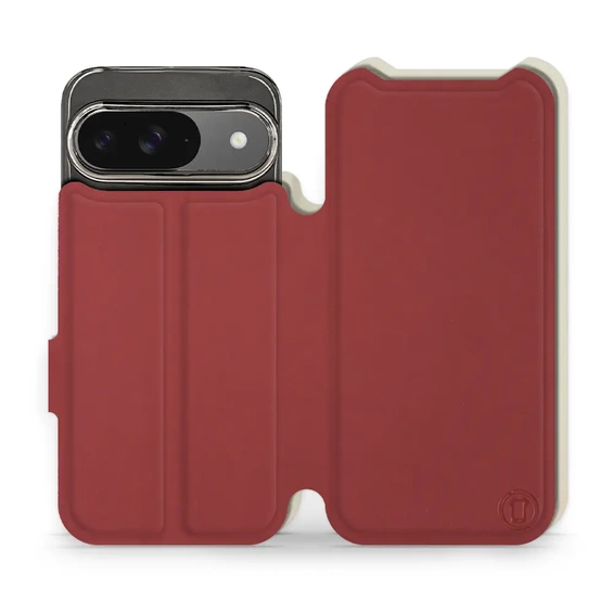 Etui Soft Touch do Google Pixel 9 - wzór Zachodząca czerwień z platyną