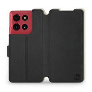 Etui Soft Touch do Motorola Moto G86 Power 5G - wzór Satynowa czerń z platyną