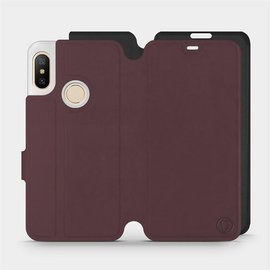 Phone Case Xiaomi Mi A2 Lite - Design Burgundy with Black