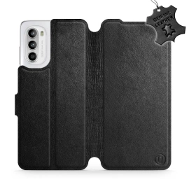 Phone Case Motorola Moto G52 - Design Black Leather