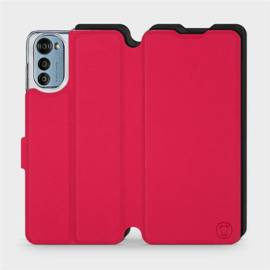 Etui Soft Touch do Motorola Moto E32 - wzór Żywa czerwień z czernią