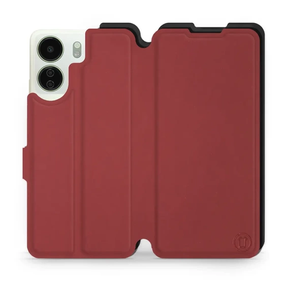 Hülle für Xiaomi Redmi 13C - Farbe Dunkelrot mit Schwarz