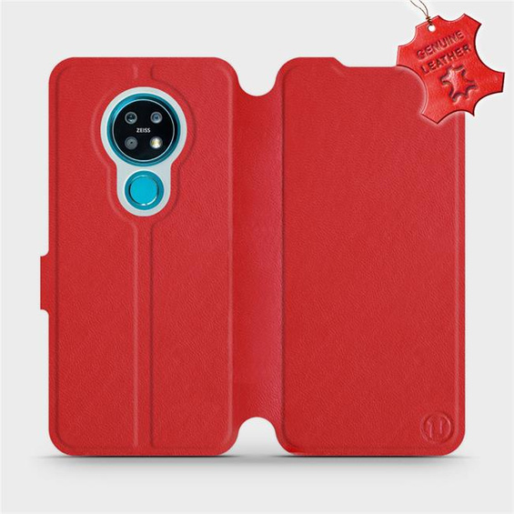 Phone Case Nokia 7.2 - Design Red Leather