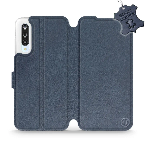 Etui ze skóry naturalnej do Xiaomi Mi 9 Lite - wzór Blue Leather
