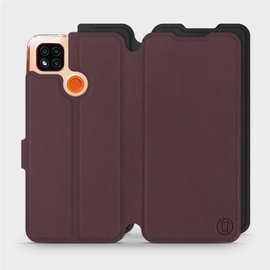 Phone Case Xiaomi Redmi 9C - Design Burgundy with Black