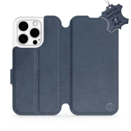 Phone Case Apple iPhone 15 Pro - Design Blue Leather