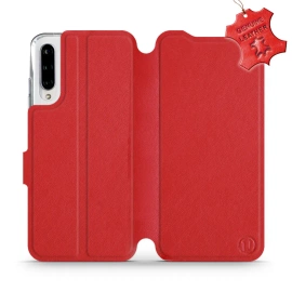Etui ze skóry naturalnej do Xiaomi Mi A3 - wzór Red Leather