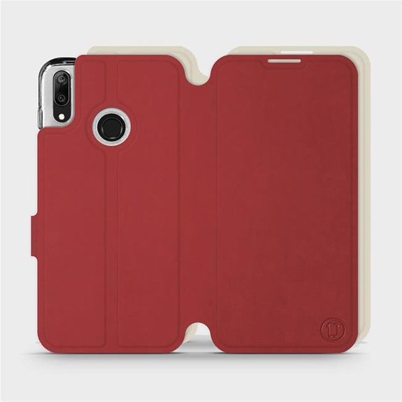 Phone Case Huawei Y7 2019 - Design Dark Red with Platinum