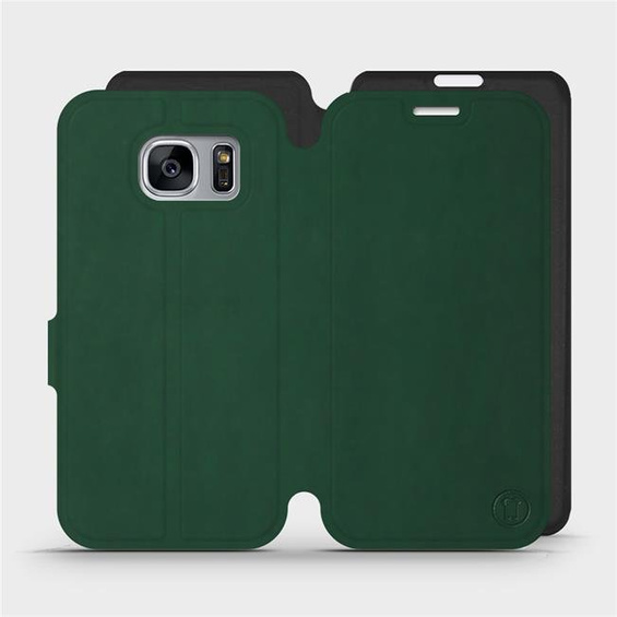 Etui Soft Touch do Samsung Galaxy S7 Edge - wzór Miejska zieleń z czernią