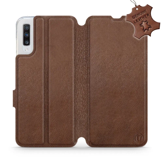 Phone Case Samsung Galaxy A70 - Design Brown Leather