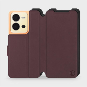 Phone Case Vivo X80 Lite - Design Burgundy with Black