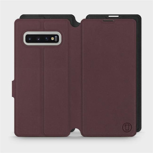 Etui Soft Touch do Samsung Galaxy S10 Plus - wzór Matowy burgund z czernią