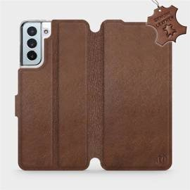 Etui ze skóry naturalnej do Samsung Galaxy S21 Plus - wzór Brown Leather