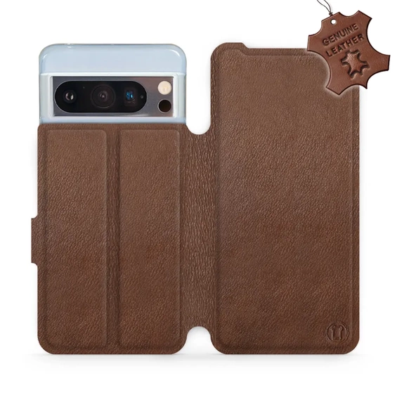 Etui ze skóry naturalnej do Google Pixel 8 Pro - wzór Brown Leather