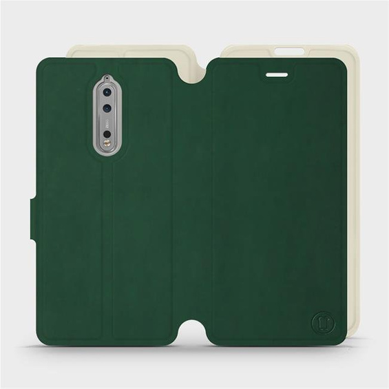 Etui Soft Touch do Nokia 8 - wzór Miejska zieleń z platyną